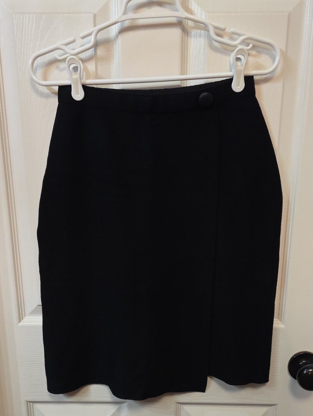 Milano Black Pencil Skirt with Side Button Detail